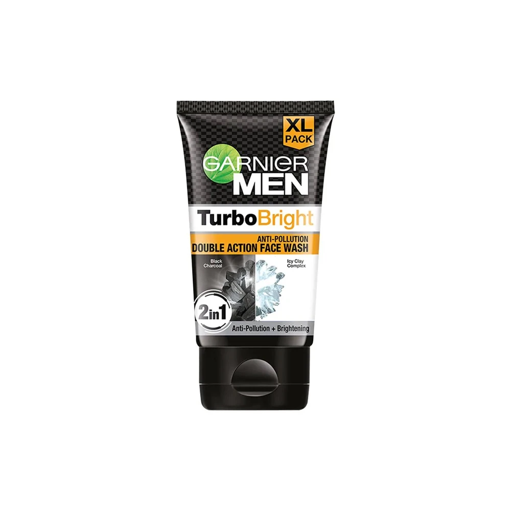 Garnier Men Turbo Bright Anti-Pollution Double Action Face Wash – 50ml