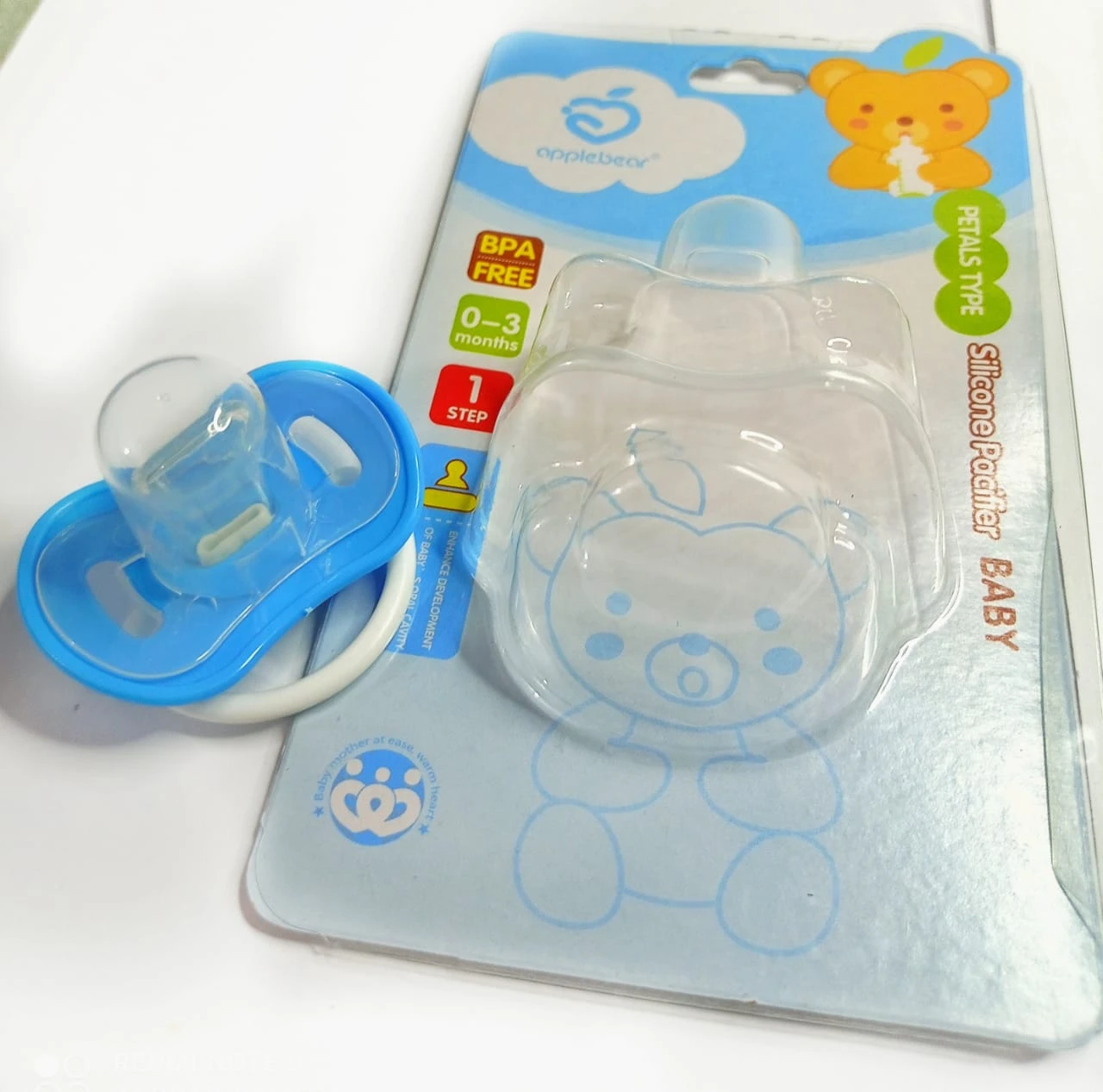 Apple Bear Petal-Type Silicone Pacifier