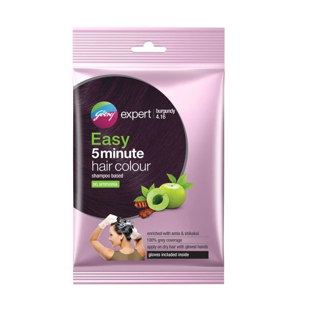 Godrej Expert Easy 5-Minute Shampoo Hair Colour – Burgundy (18 ml)